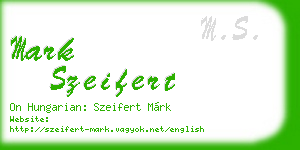 mark szeifert business card