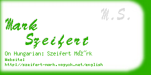 mark szeifert business card